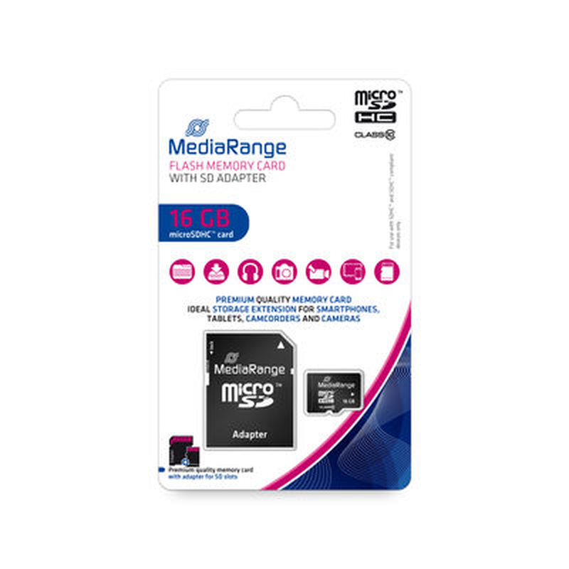 Mediarange micro sd 16GB class 10, , medium image number null