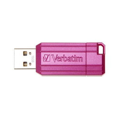 Verbatim USB 16GB  hot pink pinstripe