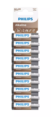 Philips lr06a20t/grs αlkaline batteries high performance 20pcs aa