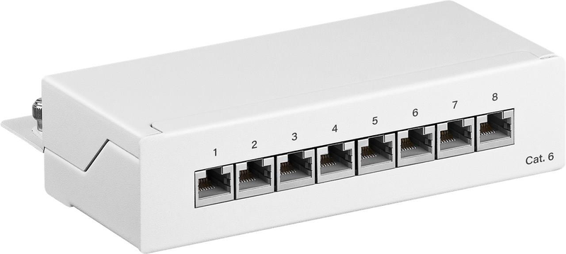 8 port cat6 mini/desktop patch panel  white, , medium image number null