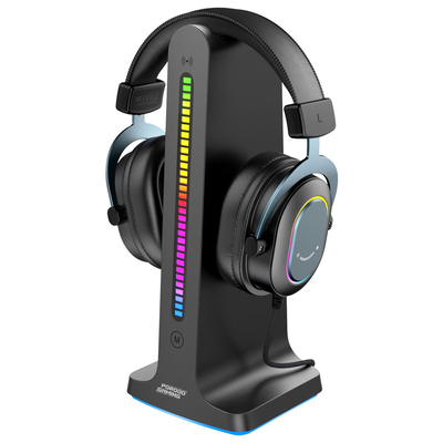 Porodo gaming rgb dynamic sound lighting headphone stand with cable storage
