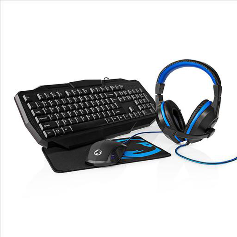 Gaming combo kit 4-in-1 keyboard, headset, mouse and  pad us intern. Layout black, , medium image number null