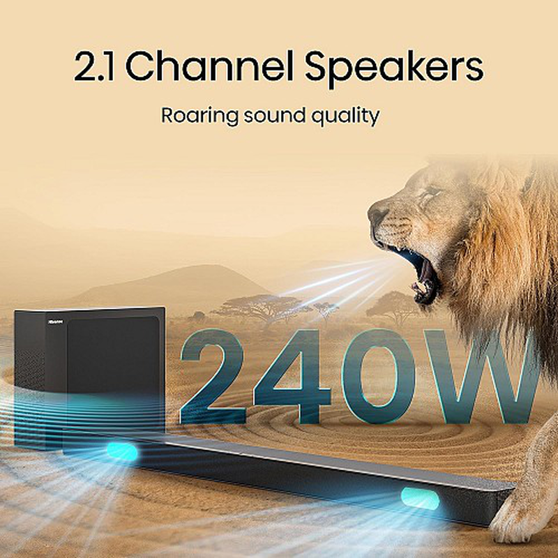 Hisense soundbar hs2100 2.1 ch 240w bt/USB/optical, , medium image number null