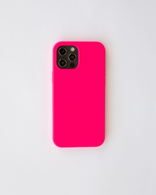 I-phone silicone case pink neon 13 pro