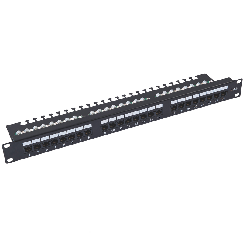 24 ports patch panel cat6  19 black, , medium image number null