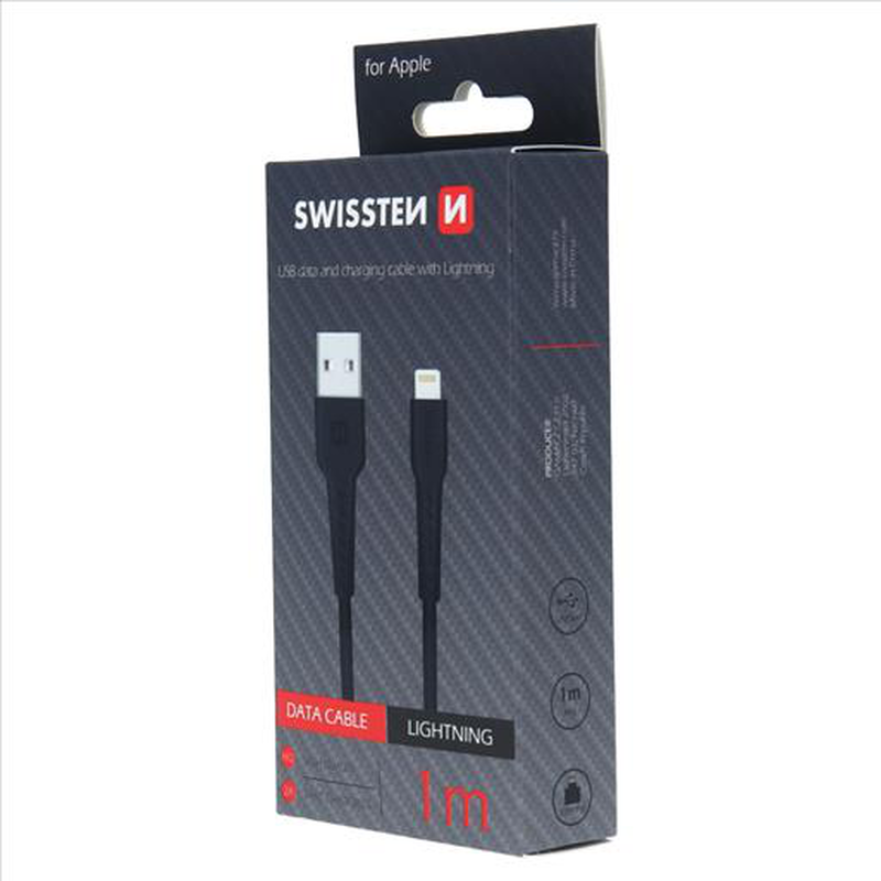 Swissten 1m USB lightning black, , medium image number null