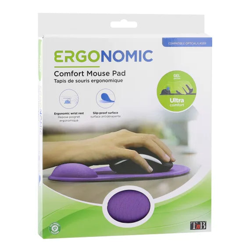 Tnb gel system mouse pad with wrist rest purple, , medium image number null