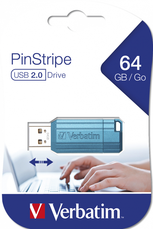 Verbatim USB 64GB caribbean blue pinstripe, , medium image number null