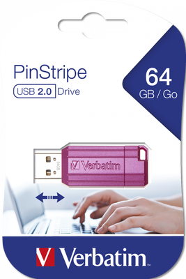 Verbatim USB 64GB pink pinstripe