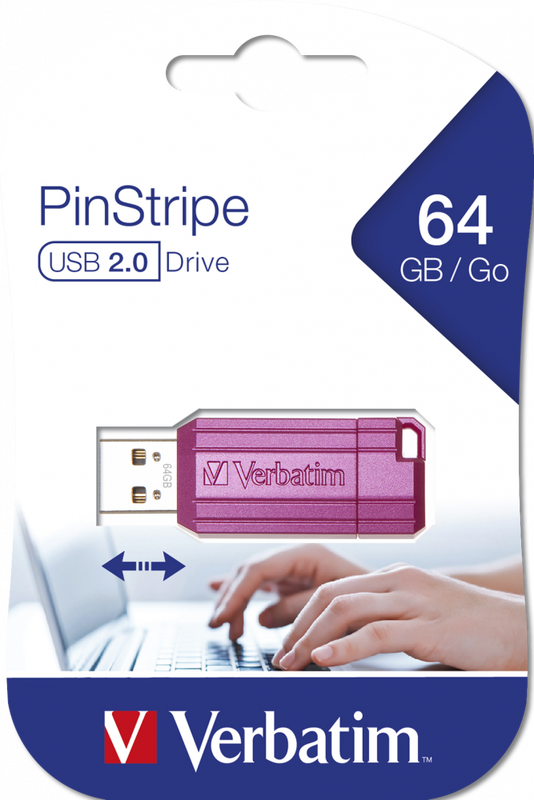 Verbatim USB 64GB pink pinstripe, , medium image number null