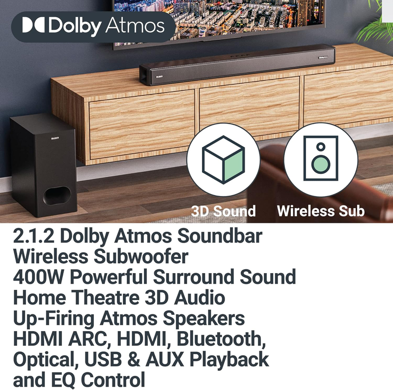 Majority soundbar sierra plus 400w 2.1.2 dolby atmos wireless subwoofer, , medium image number null