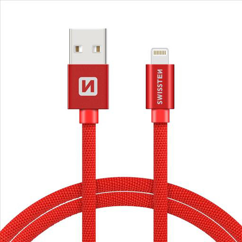 Swissten braided USB lightning 3m 3a red, , medium image number null