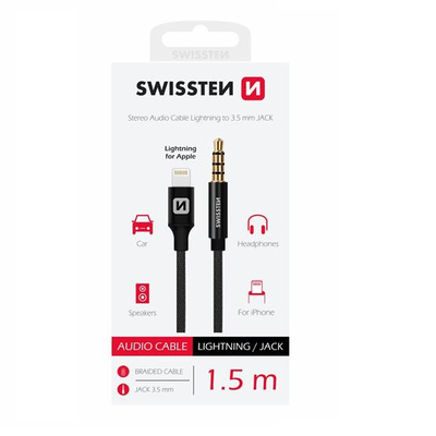 Swissten  audio lightning to 3.5mm jack 1.5m black