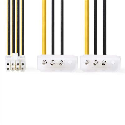 Internal power cable eps 8-pin male - 2x molex male 0.15m various