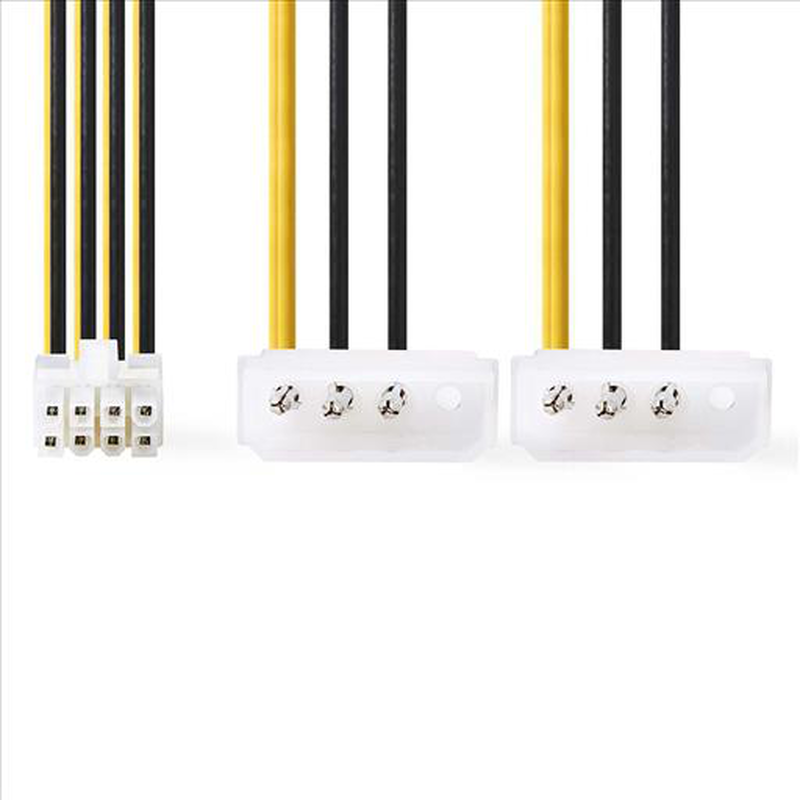 Internal power cable eps 8-pin male - 2x molex male 0.15m various, , medium image number null