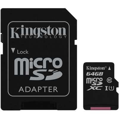 Kingston canvas select sd card + adapter 64GB