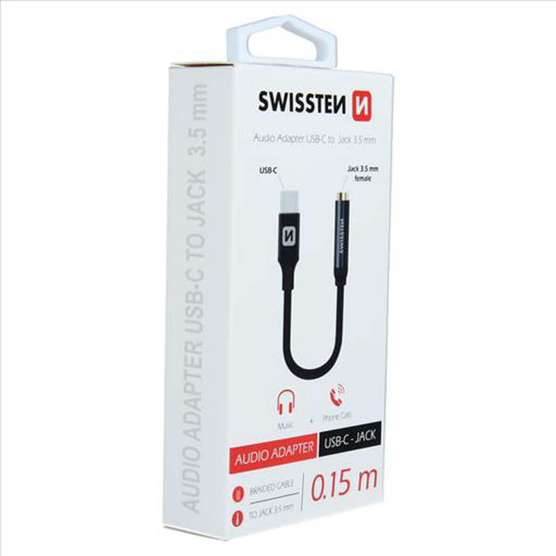 Swissten  USB-c to jack 0.15m  black, , medium image number null