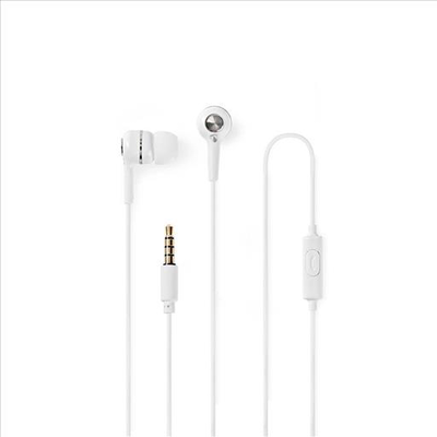 Wired headphones in-ear built-in microphone 1.20 m  cablewhite