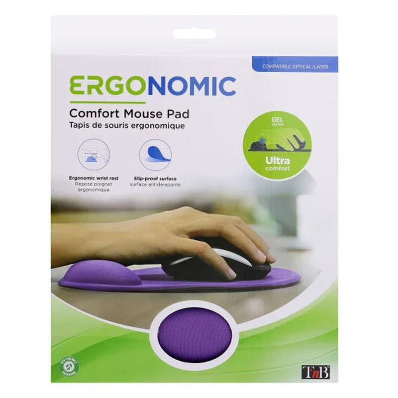 Tnb gel system mouse pad with wrist rest purple, , medium image number null