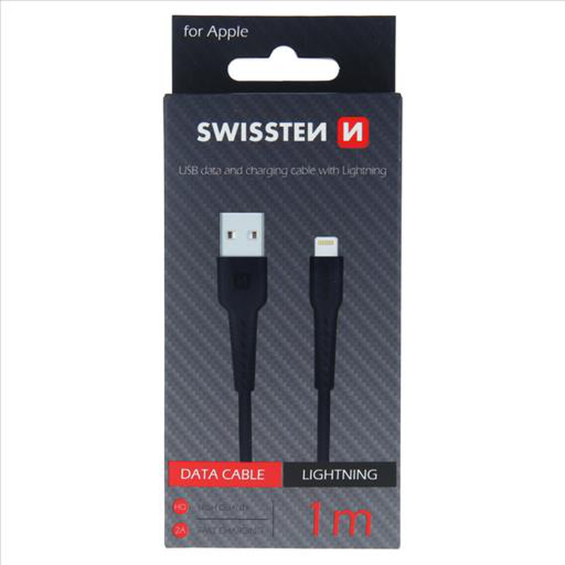 Swissten 1m USB lightning black, , medium image number null