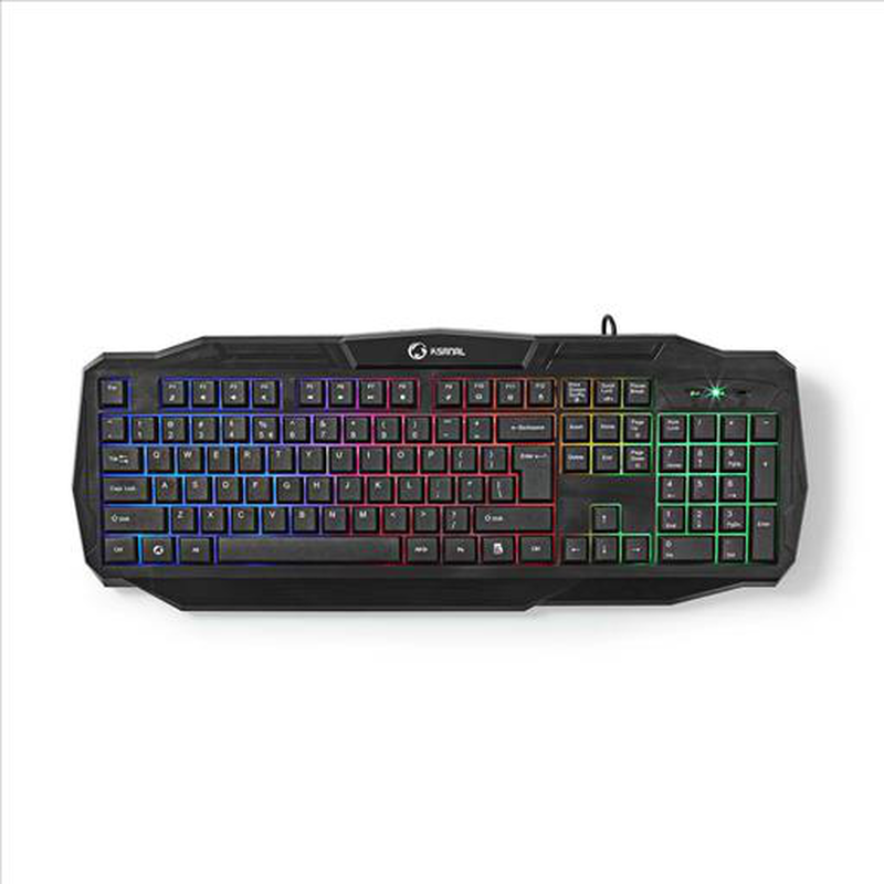 Wired gaming keyboard USB 2.0 us international layout black, , medium image number null