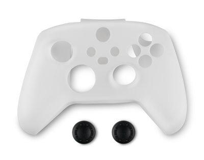 Spartan gear controller silicone skin cover and thump grips for xbox series x/s white