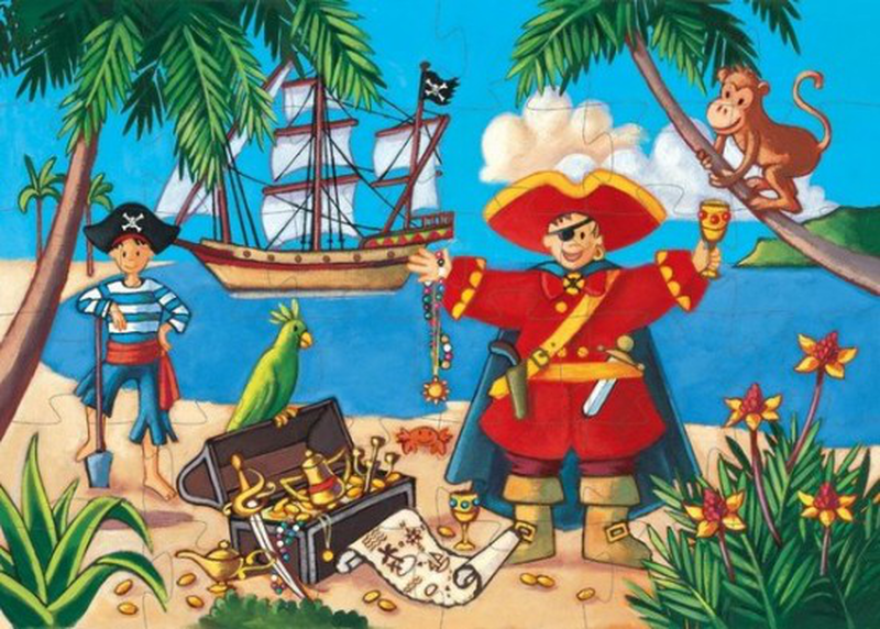 Silouhette puzzles the pirate and his treasure - 36 pcs, , medium image number null