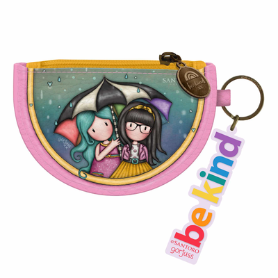 Gorjuss - keyring zip purse - be kind to each other