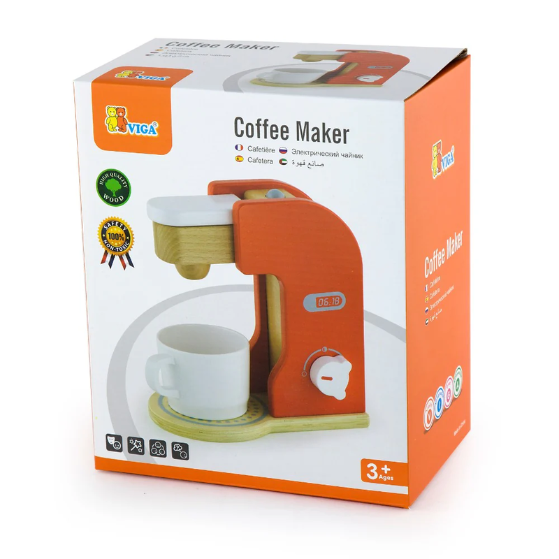 Viga wooden pretend toys coffee maker, , medium image number null