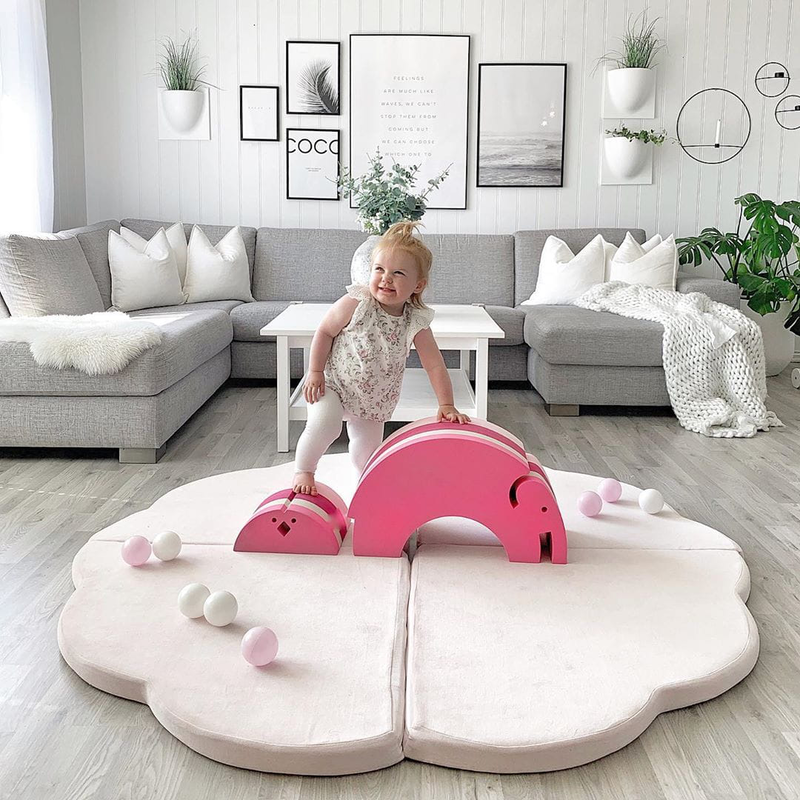 Meowbaby® cloud foam play mat for children, light pink, , medium image number null