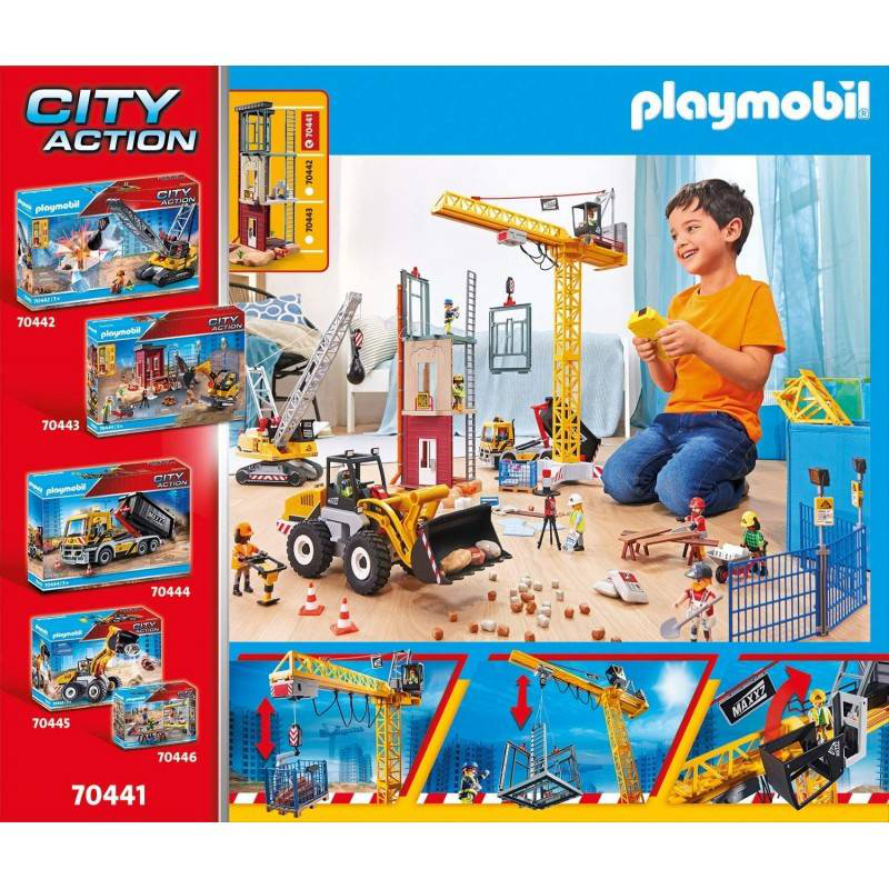 Playmobil 70441 city action construction crane with remote control, , medium image number null