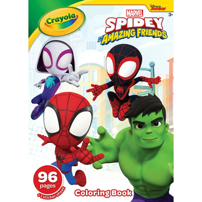 Crayola 96pg coloring and activity book with 1 sheet of stickers - 'spidey and his amazing friends': unleash the hero within through creative play!