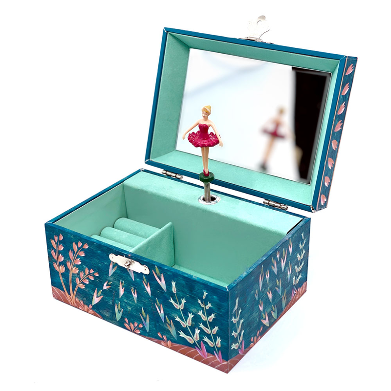 Svoora musical jewelry box ethereal with ring holder & wide mirror ocean floor, , medium image number null