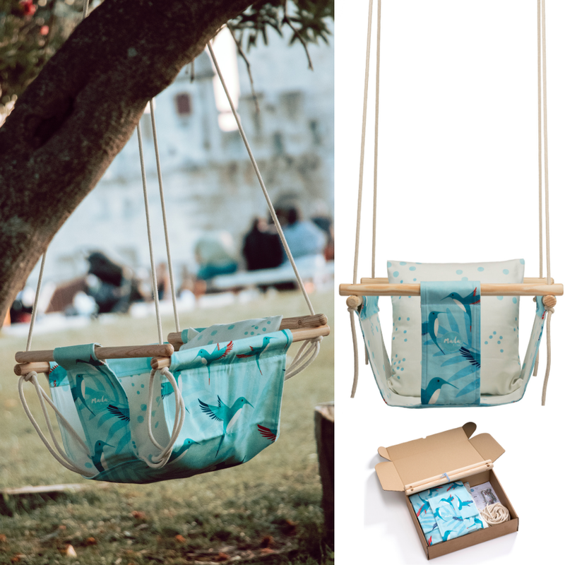 Baby swing - blue hummingbird, , medium image number null