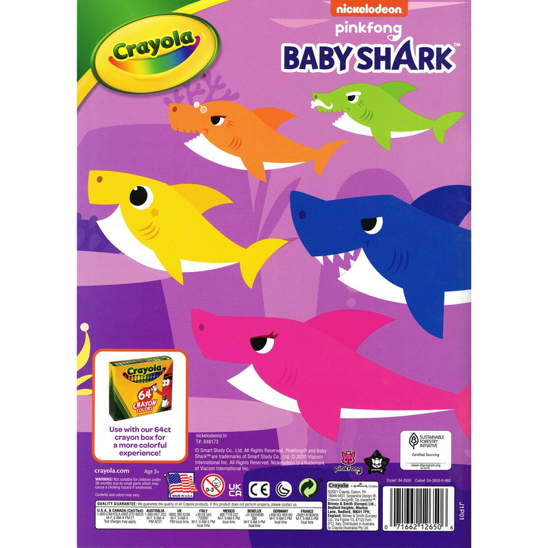 Crayola nickelodeon pinkfong baby shark coloring book: dive into a sea of color with 48 pages of fun!, , medium image number null