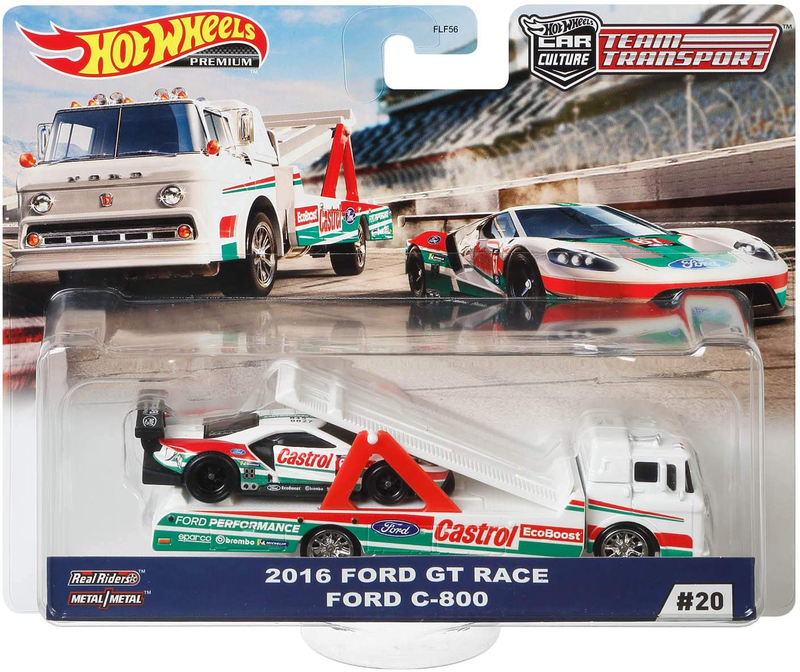 Hotwheels team transport | 2016 ford gt race & ford c-800 #20 | flf56, , medium image number null