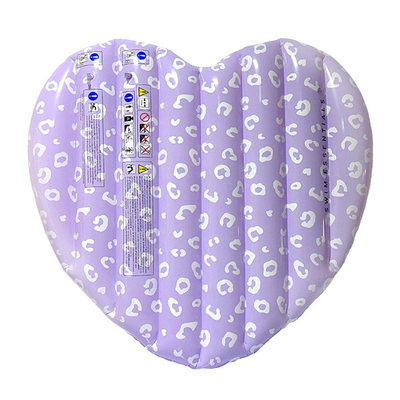 Swim essentials: heart shaped beach mat for kids 6+ - "lila leopard"