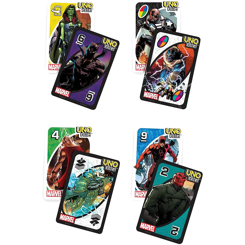 Uno flip marvel card game with 112 cards, gift for kid, family & adult game, , medium image number null