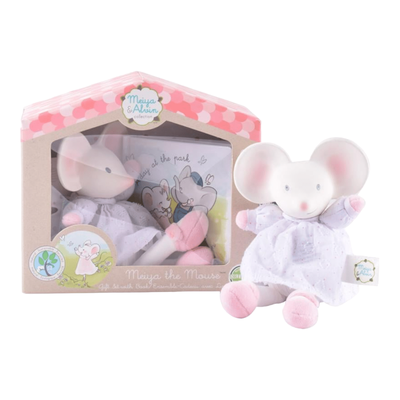 Meiya the mouse rubber-head mini toy with book