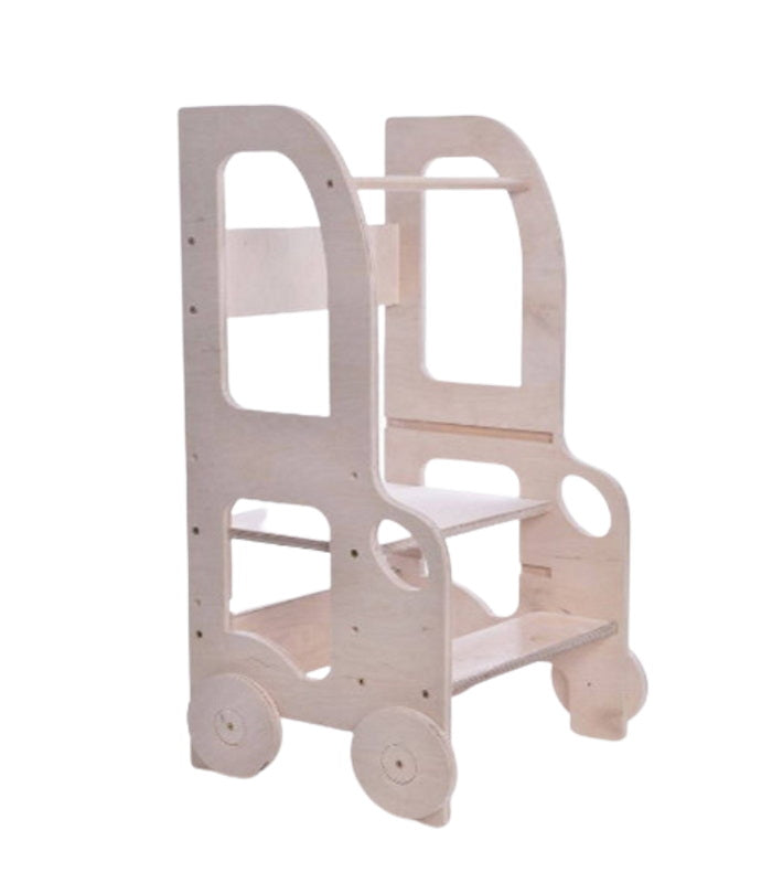 Trolley - Montessori learning tower changing heights step stool image number null